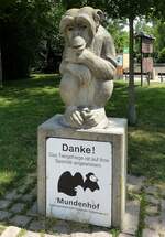  Affe, sammelt Spenden fr den Erhalt des Freiburger Haustierzoos  Mundenhof , Juni 2014