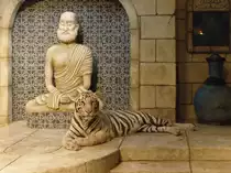 Der andere der beiden wei�en Tiger im Houston Aquarium (27.05.09) 
Wieso Tiger im Aquarium gehalten werden wei� ich leider nicht. 
Aber im Zoo gibt es auch Fische :-) 